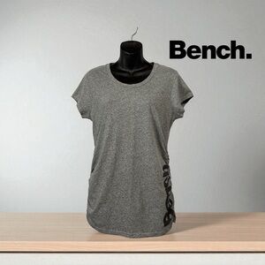 Heather Grey Bench. T-Shirt Side Logo, XL